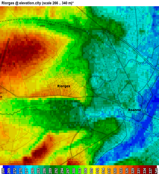 Riorges elevation map