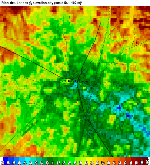 Rion-des-Landes elevation map