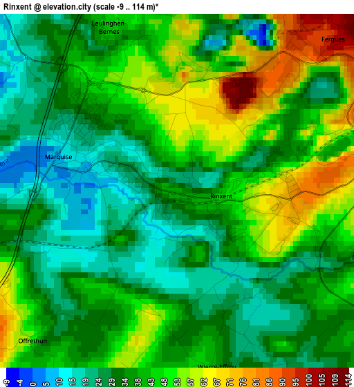 Rinxent elevation map