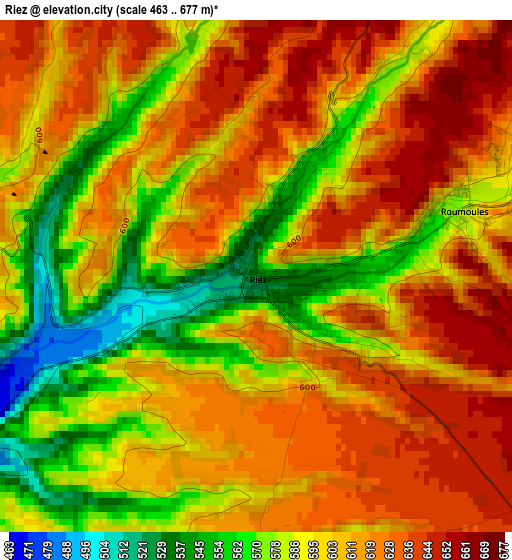 Riez elevation map