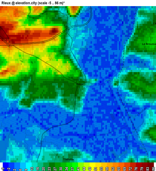 Rieux elevation map