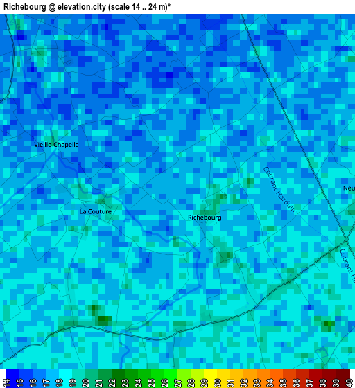 Richebourg elevation map