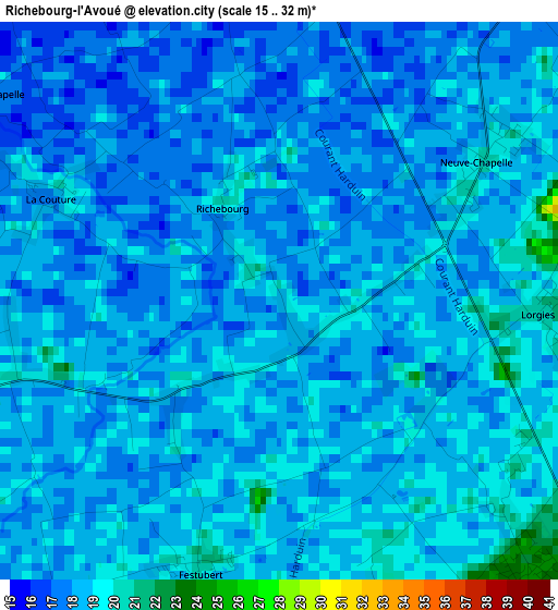 Richebourg-l'Avoué elevation map