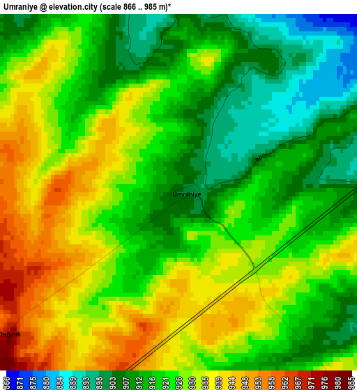 Umraniye elevation map