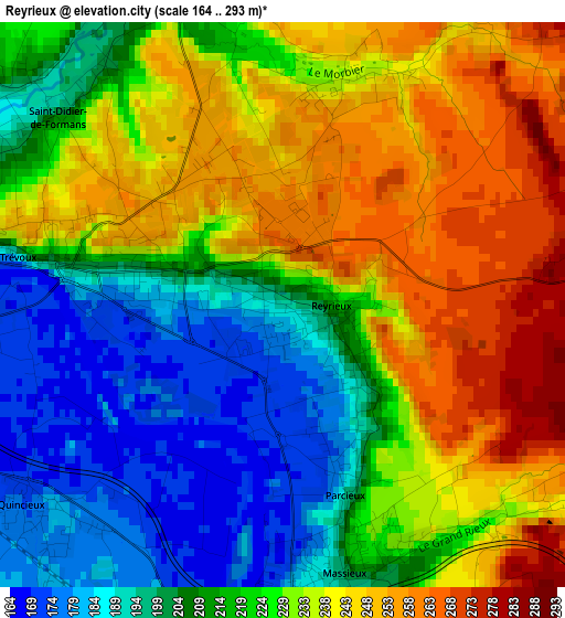 Reyrieux elevation map