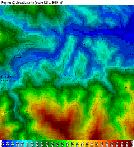 Reynès elevation map