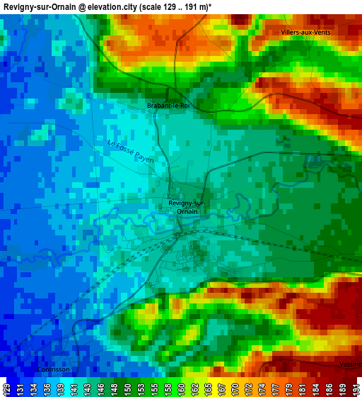 Revigny-sur-Ornain elevation map