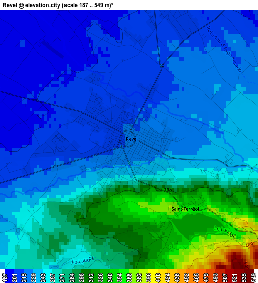 Revel elevation map