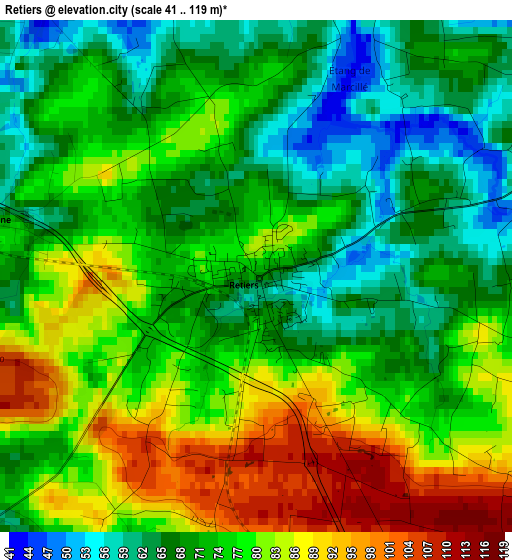 Retiers elevation map