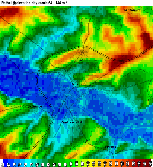 Rethel elevation map