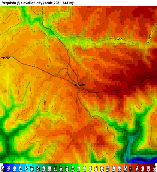 Réquista elevation map