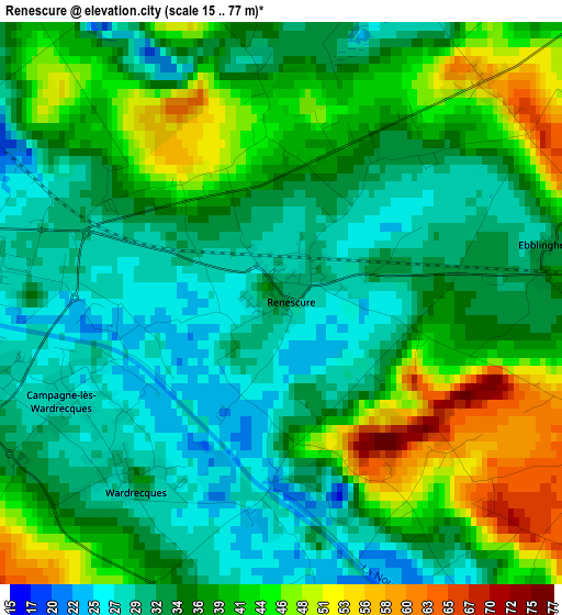 Renescure elevation map