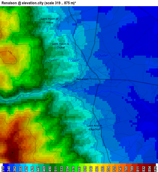 Renaison elevation map