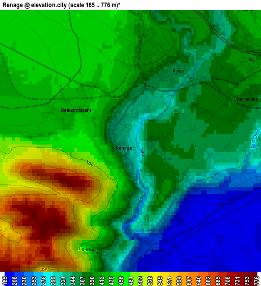 Renage elevation map