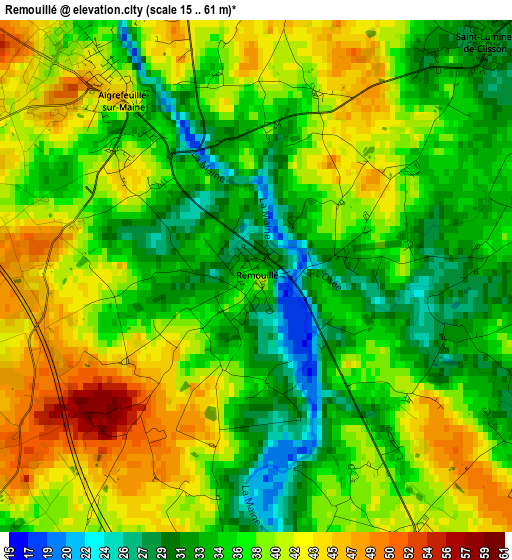 Remouillé elevation map