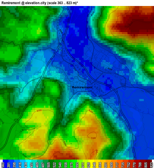 Remiremont elevation map