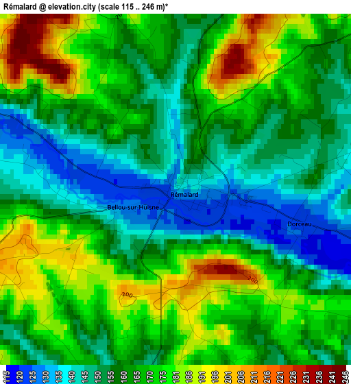 Rémalard elevation map