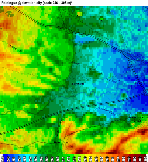 Reiningue elevation map