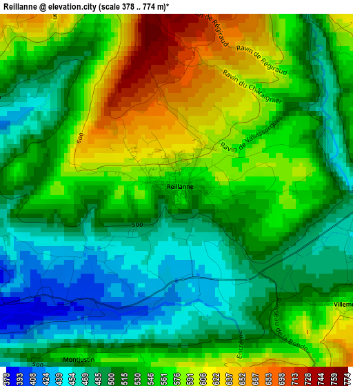 Reillanne elevation map