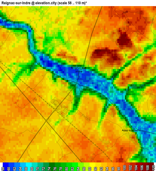 Reignac-sur-Indre elevation map