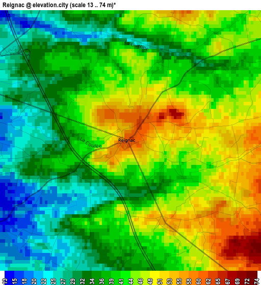 Reignac elevation map