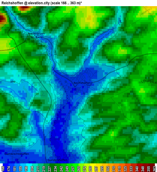 Reichshoffen elevation map