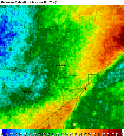 Redessan elevation map