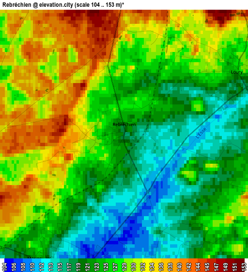 Rebréchien elevation map