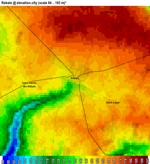 Rebais elevation map