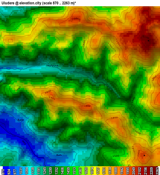 Uludere elevation map