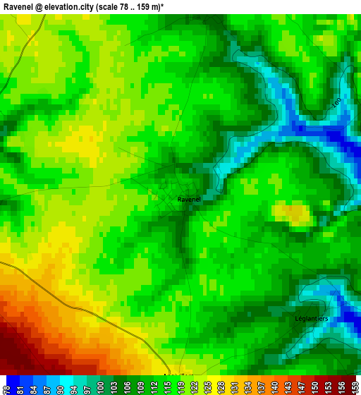 Ravenel elevation map