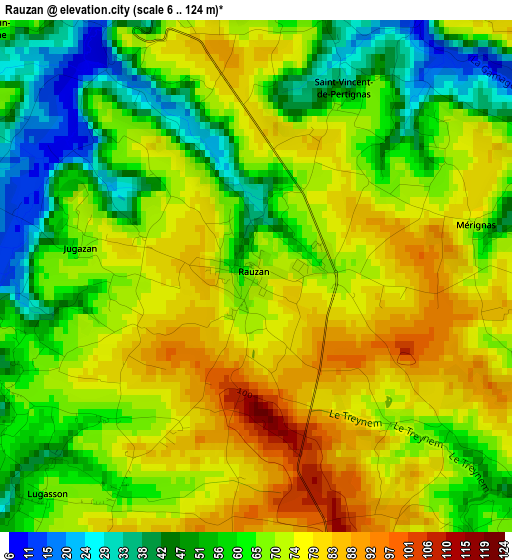 Rauzan elevation map