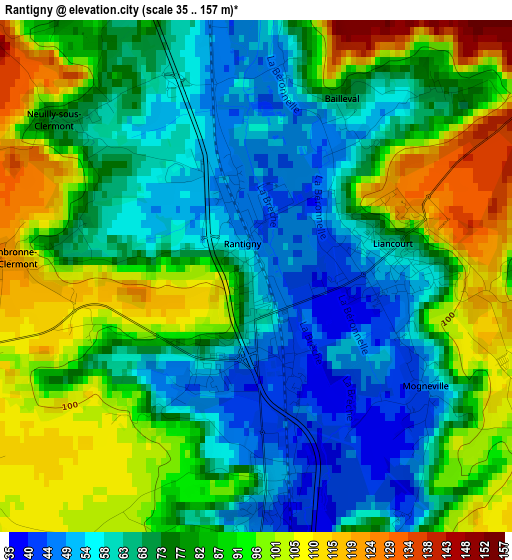 Rantigny elevation map