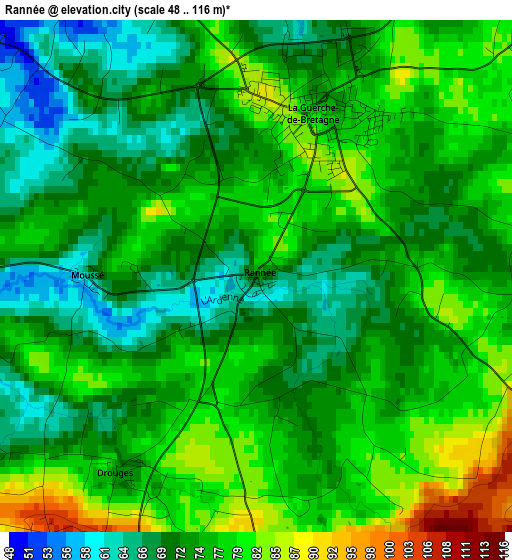 Rannée elevation map