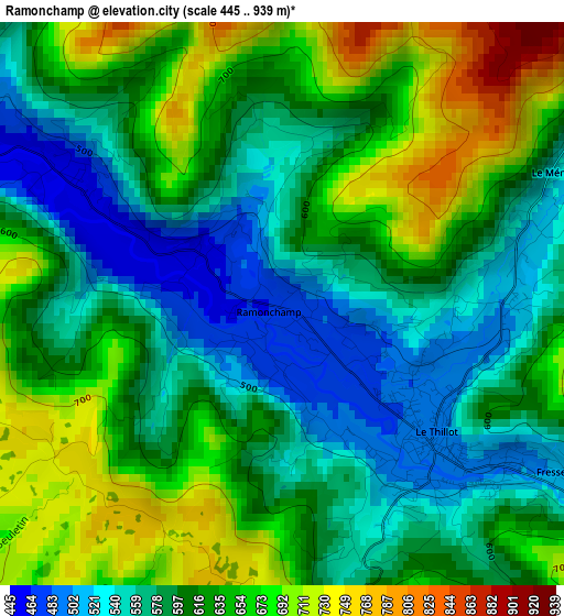 Ramonchamp elevation map