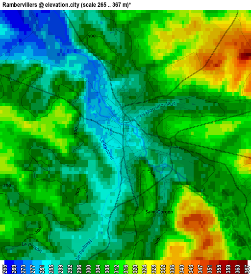 Rambervillers elevation map