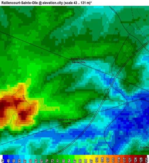 Raillencourt-Sainte-Olle elevation map