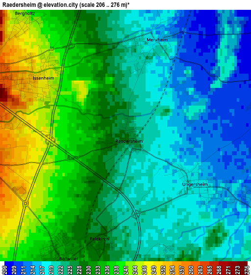 Raedersheim elevation map