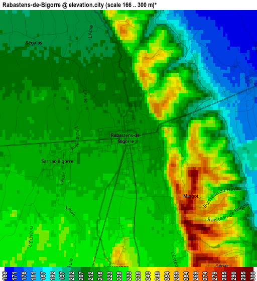 Rabastens-de-Bigorre elevation map