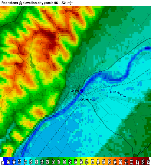 Rabastens elevation map