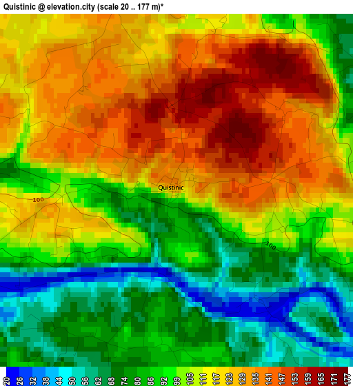 Quistinic elevation map