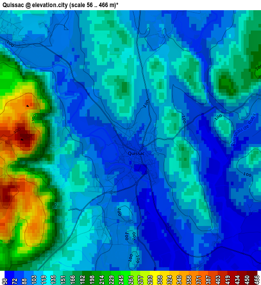 Quissac elevation map