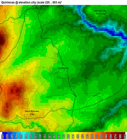 Quintenas elevation map