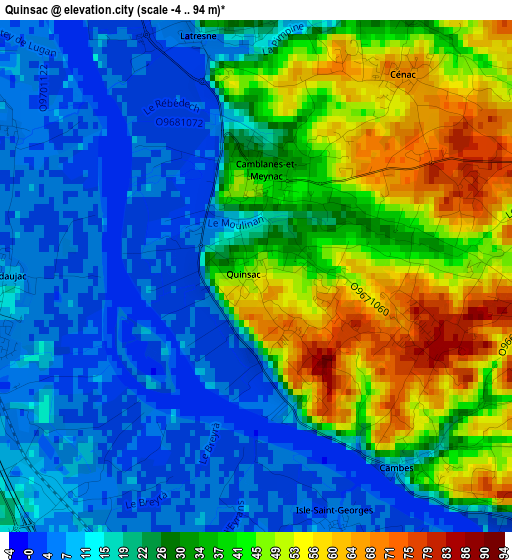 Quinsac elevation map