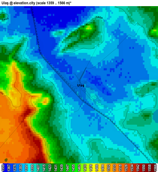 Ulaş elevation map