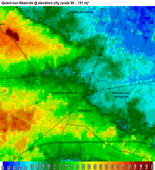 Quiers-sur-Bézonde elevation map