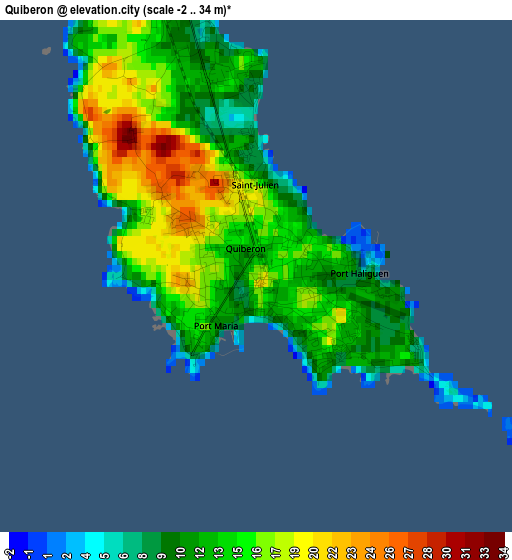 Quiberon elevation map