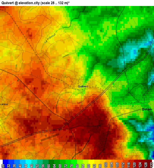 Quévert elevation map