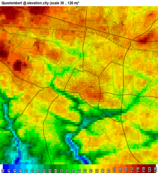 Questembert elevation map