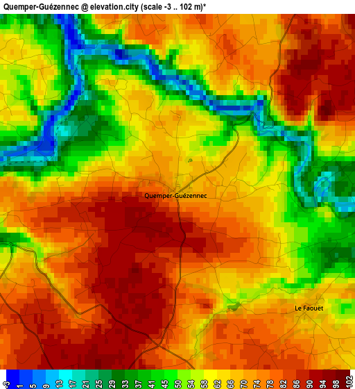 Quemper-Guézennec elevation map